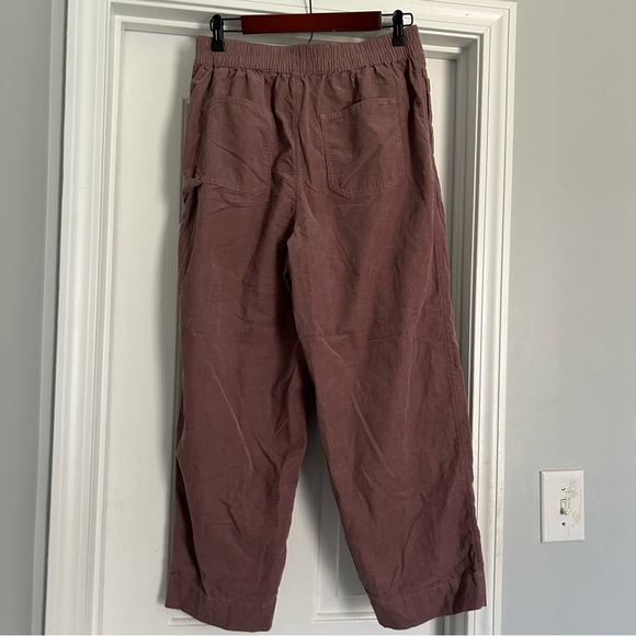 Madewell Corduroy Mauve Elastic Waist Pull On Tapered Pants Fig Purple Cargo - Picture 6 of 6